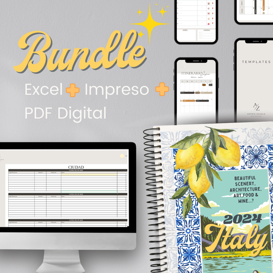 Bundle: Plantilla Viajes Digital + Booklet + Excel